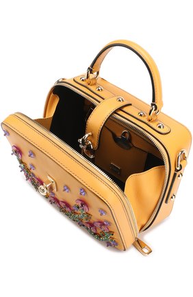 Сумка Dolce Soft с отделкой кристаллами Dolce & Gabbana, желтого цвета, арт. 0116/BB5953/B5105 в ЦУМ | Фото №3 Сумка Dolce Soft с отделкой кристаллами Dolce & Gabbana желтого цвета | Фото №3