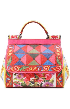 Женская сумка sicily small с принтом DOLCE & GABBANA разноцветная цвета, арт. 0116/BB6271/AC597 купить в ЦУМ | Фото №1 Сумка Sicily small с принтом Dolce & Gabbana разноцветная цвета | Фото №1