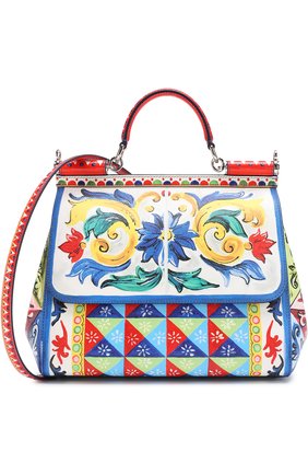 Женская сумка sicily medium с принтом DOLCE & GABBANA разноцветная цвета, арт. 0116/BB6235/AC597 купить в ЦУМ | Фото №1 Сумка Sicily medium с принтом Dolce & Gabbana разноцветная цвета | Фото №1