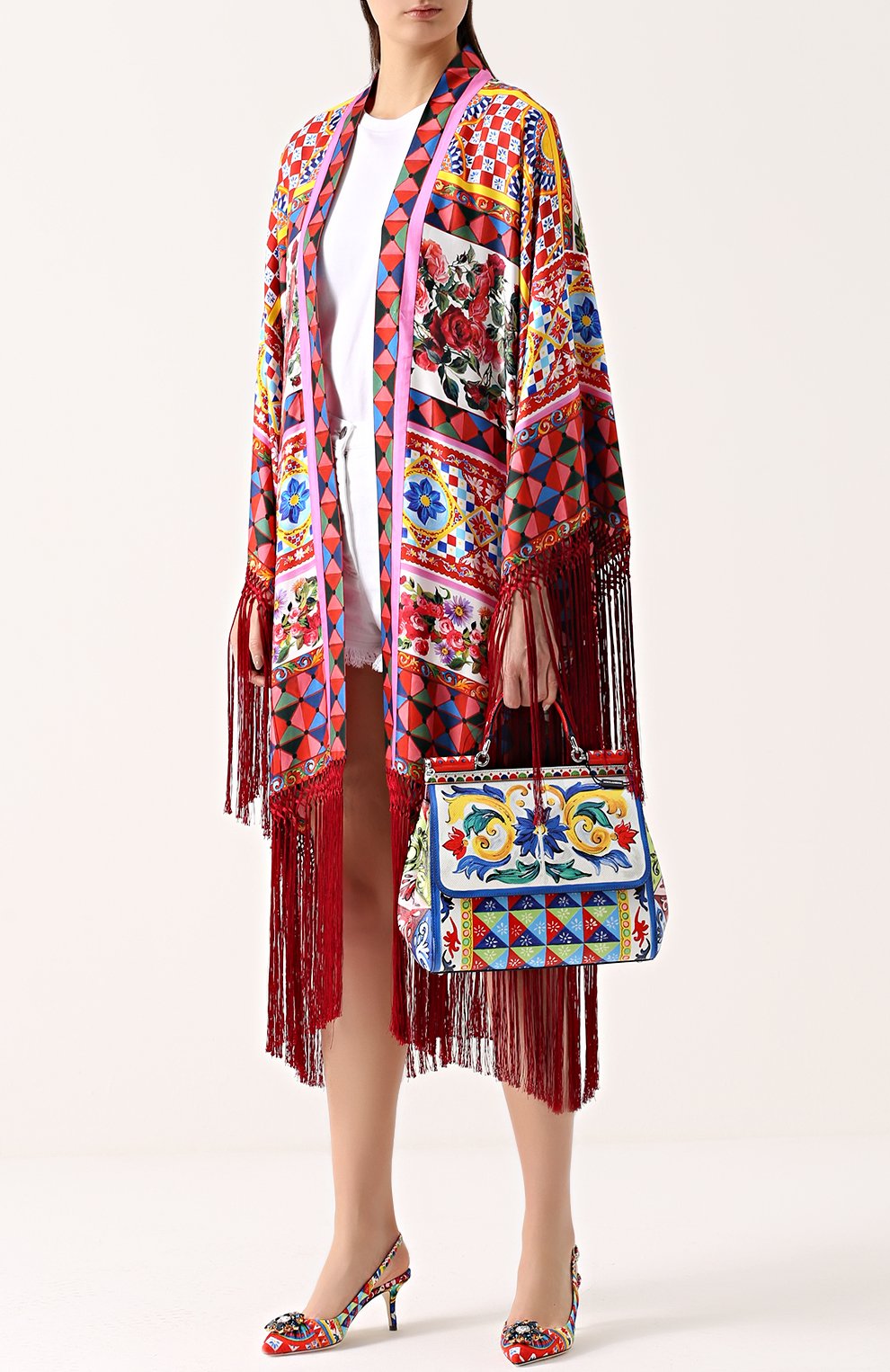 Женская сумка sicily medium с принтом DOLCE & GABBANA разноцветная цвета, арт. 0116/BB6235/AC597 купить в ЦУМ | Фото №2 Сумка Sicily medium с принтом Dolce & Gabbana разноцветная цвета | Фото №2