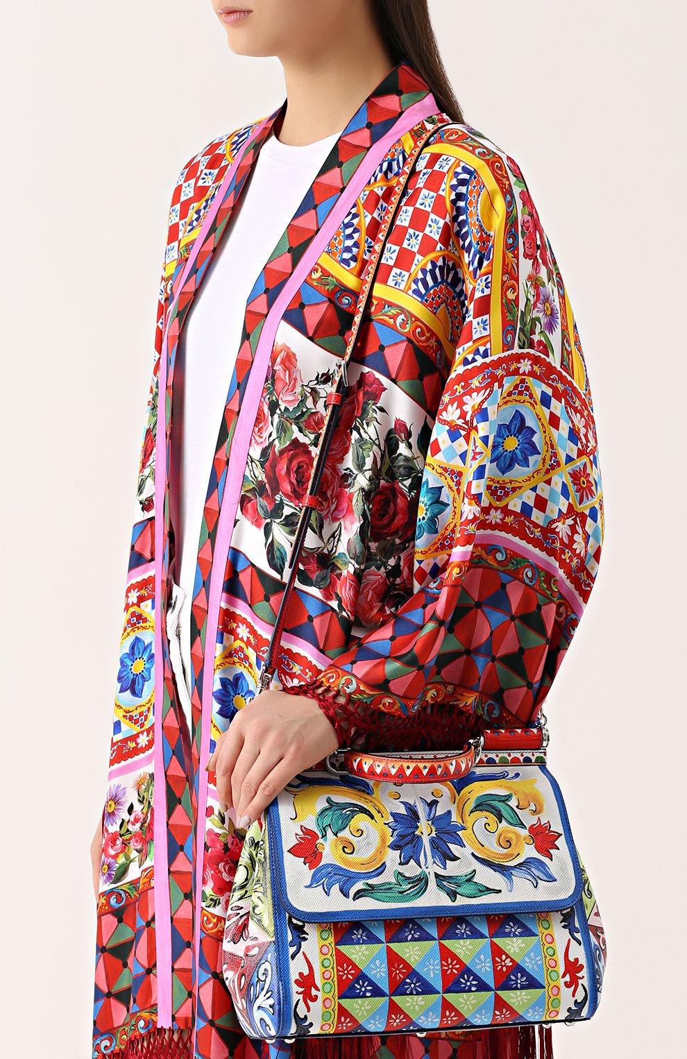 Женская сумка sicily medium с принтом DOLCE & GABBANA разноцветная цвета, арт. 0116/BB6235/AC597 купить в ЦУМ | Фото №5 Сумка Sicily medium с принтом Dolce & Gabbana разноцветная цвета | Фото №5