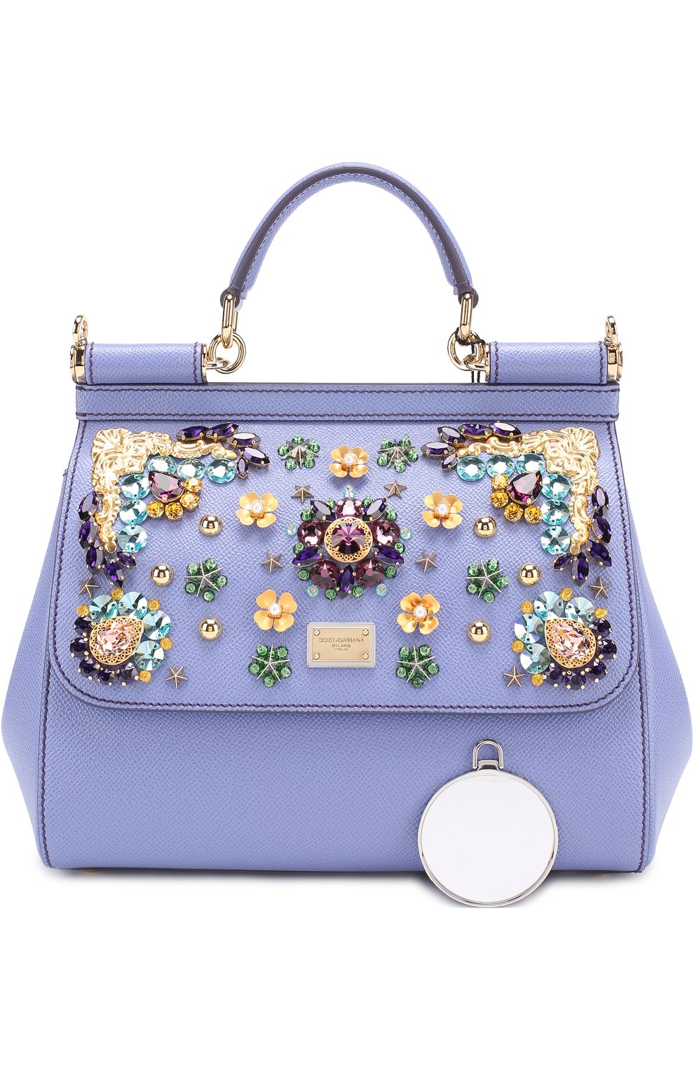 Сумка Sicily medium с отделкой кристаллами Dolce & Gabbana, фиолетового цвета, арт. 0116/BB6002/B5128 в ЦУМ | Фото №6 Сумка Sicily medium с отделкой кристаллами Dolce & Gabbana фиолетового цвета | Фото №6