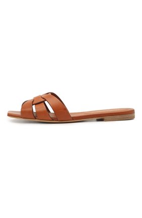 Женские кожаные шлепанцы nu pieds SAINT LAURENT коричневого цвета по цене 43800 руб., арт. 472064/BDA00 | Фото 2 Женские кожаные шлепанцы nu pieds SAINT LAURENT коричневого цвета, арт. 472064/BDA00 | Фото 2