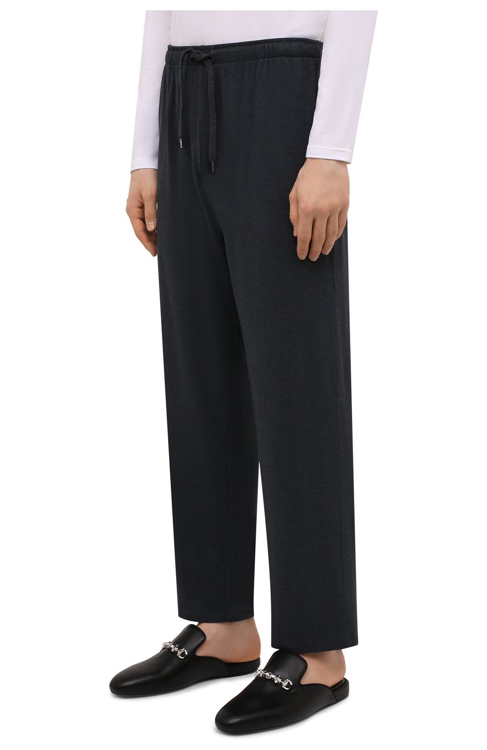 Мужские домашние брюки DEREK ROSE темно-серого цвета, арт. 3558-MARL001 | Фото 3 (Длина (брюки, джинсы): Стандартные; Кросс-КТ: домашняя одежда; Мужское Кросс-КТ: Брюки-белье; Материал внешний: Синтетический материал; Статус проверки: Проверена категория)