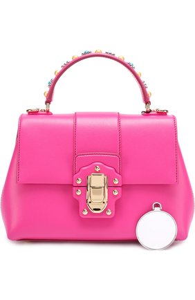 Женская сумка lucia small с декорированной ручкой DOLCE & GABBANA фуксия цвета, арт. 0116/BB6312/AI286 купить в ЦУМ | Фото №4 Сумка Lucia small с декорированной ручкой Dolce & Gabbana фуксия цвета | Фото №4