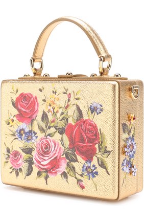 Сумка Dolce Box с росписью Dolce & Gabbana, золотого цвета, арт. 0116/BB5970/AB852 в ЦУМ | Фото №2 Сумка Dolce Box с росписью Dolce & Gabbana золотого цвета | Фото №2