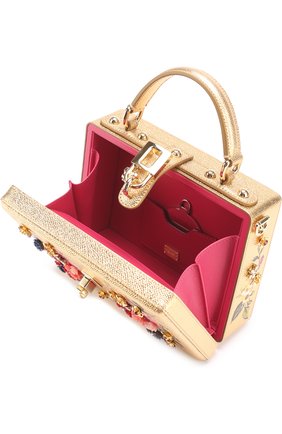 Сумка Dolce Box с росписью Dolce & Gabbana, золотого цвета, арт. 0116/BB5970/AB852 в ЦУМ | Фото №3 Сумка Dolce Box с росписью Dolce & Gabbana золотого цвета | Фото №3