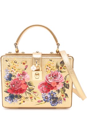 Сумка Dolce Box с росписью Dolce & Gabbana, золотого цвета, арт. 0116/BB5970/AB852 в ЦУМ | Фото №4 Сумка Dolce Box с росписью Dolce & Gabbana золотого цвета | Фото №4