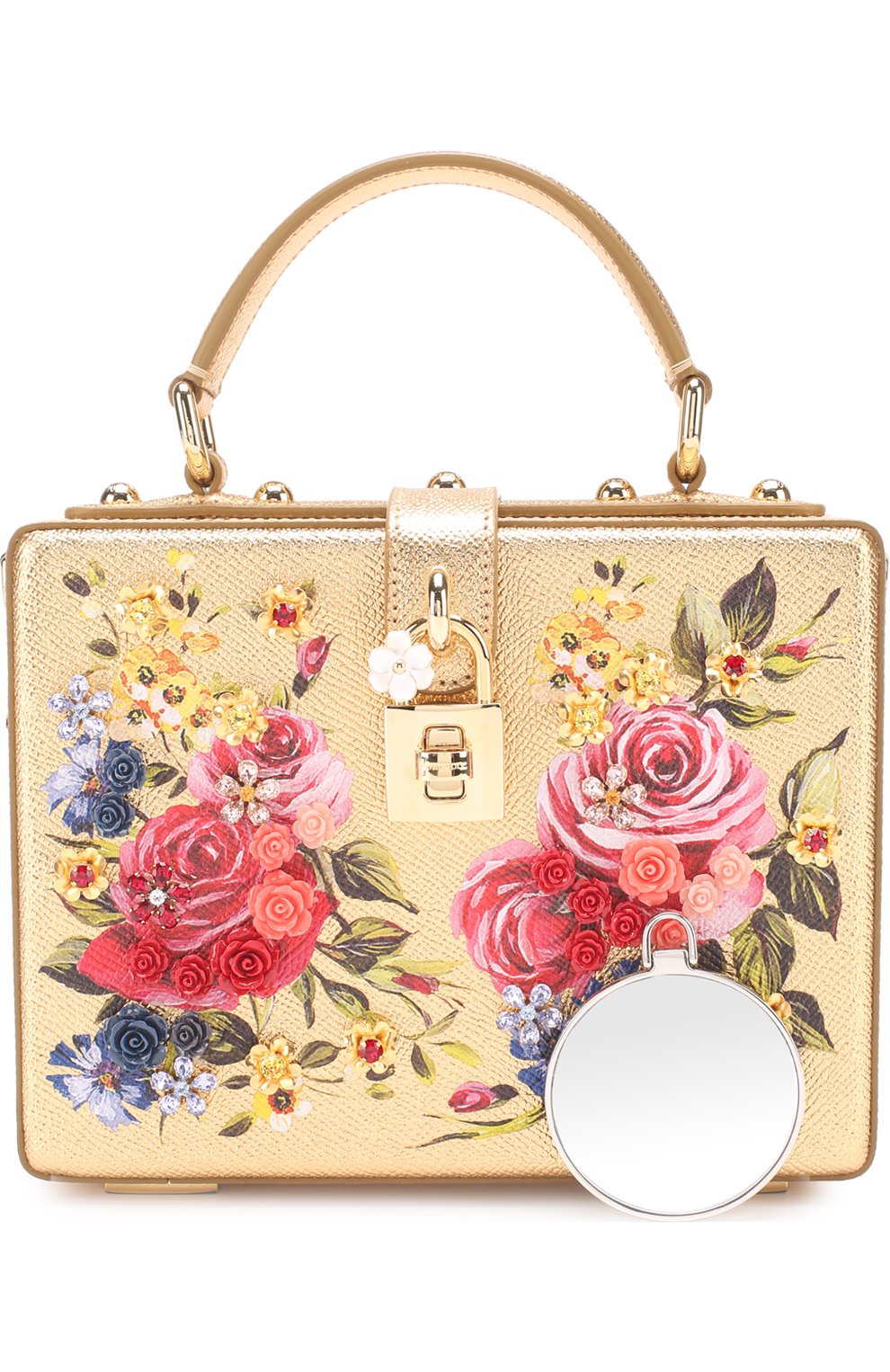 Сумка Dolce Box с росписью Dolce & Gabbana, золотого цвета, арт. 0116/BB5970/AB852 в ЦУМ | Фото №5 Сумка Dolce Box с росписью Dolce & Gabbana золотого цвета | Фото №5
