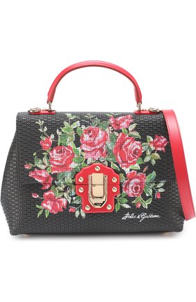 Женская сумка lucia medium с принтом DOLCE & GABBANA черная цвета, арт. 0116/BB6322/AI232 купить в ЦУМ | Фото №4 Сумка Lucia medium с принтом Dolce & Gabbana черная цвета | Фото №4