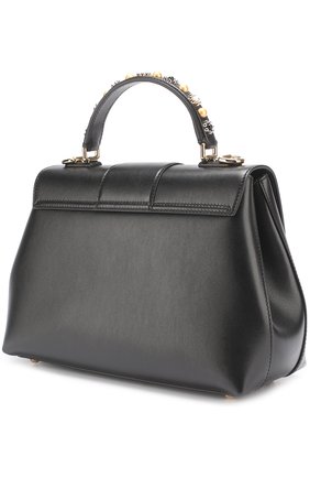 Женская сумка lucia medium с декорированной ручкой DOLCE & GABBANA черная цвета, арт. 0116/BB6322/AI286 купить в ЦУМ | Фото №2 Сумка Lucia medium с декорированной ручкой Dolce & Gabbana черная цвета | Фото №2