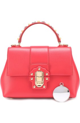 Женская сумка lucia small с декорированной ручкой DOLCE & GABBANA красная цвета, арт. 0116/BB6312/AI286 купить в ЦУМ | Фото №6 Сумка Lucia small с декорированной ручкой Dolce & Gabbana красная цвета | Фото №6