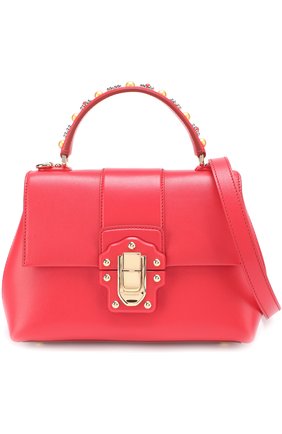 Женская сумка lucia small с декорированной ручкой DOLCE & GABBANA красная цвета, арт. 0116/BB6312/AI286 купить в ЦУМ | Фото №7 Сумка Lucia small с декорированной ручкой Dolce & Gabbana красная цвета | Фото №7