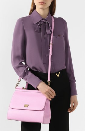 Женская сумка sicily medium new DOLCE & GABBANA розовая цвета, арт. 0116/BB6235/A1001 купить в ЦУМ | Фото №5 Сумка Sicily medium new Dolce & Gabbana розовая цвета | Фото №5