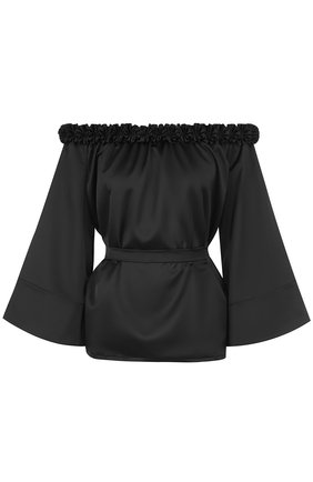 Женский черный топ прямого кроя с оборками и поясом Jour/ne, арт. SS17T12-220 купить в ЦУМ | Фото №1 Топ прямого кроя с оборками и поясом Jour/ne черный | Фото №1