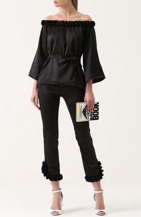 Женские черные укороченные брюки с оборками Jour/ne, арт. SS17PANT04-220 купить в ЦУМ | Фото №1 Укороченные брюки с оборками Jour/ne черные | Фото №1