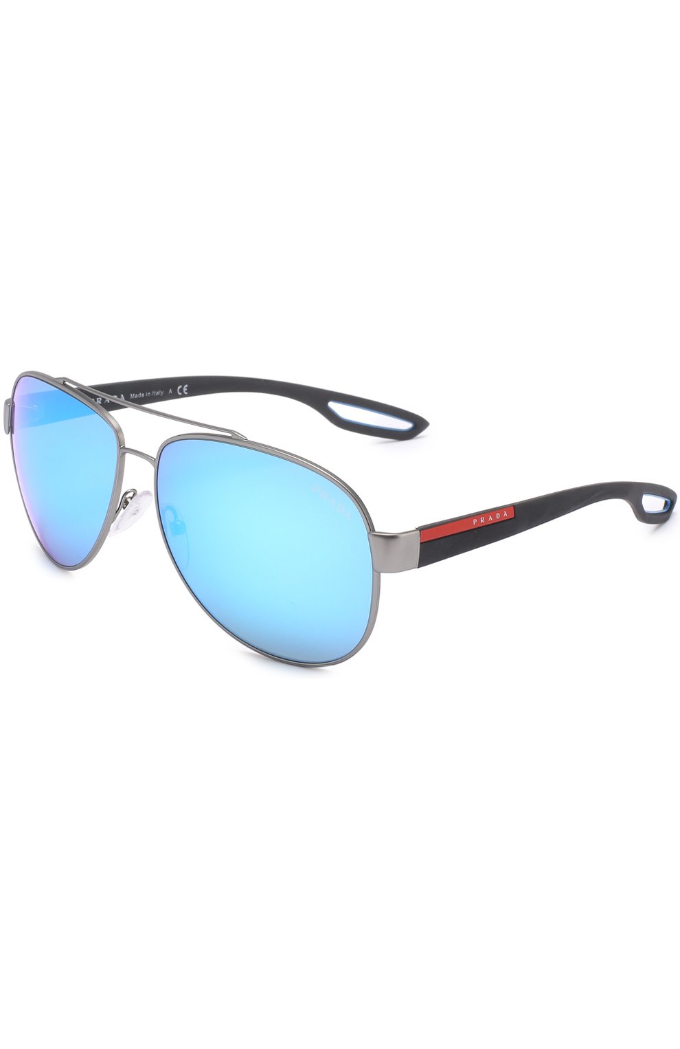 Женские солнцезащитные очки prada linea rossa PRADA серебряного цвета, арт. 55QS-DG15M2 | Фото 1