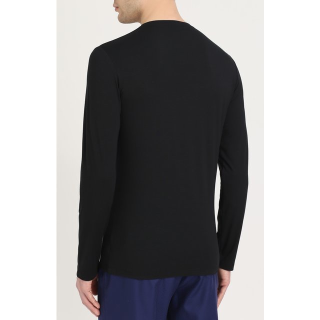 фото Хлопковая футболка хенли с длинными рукавами la perla