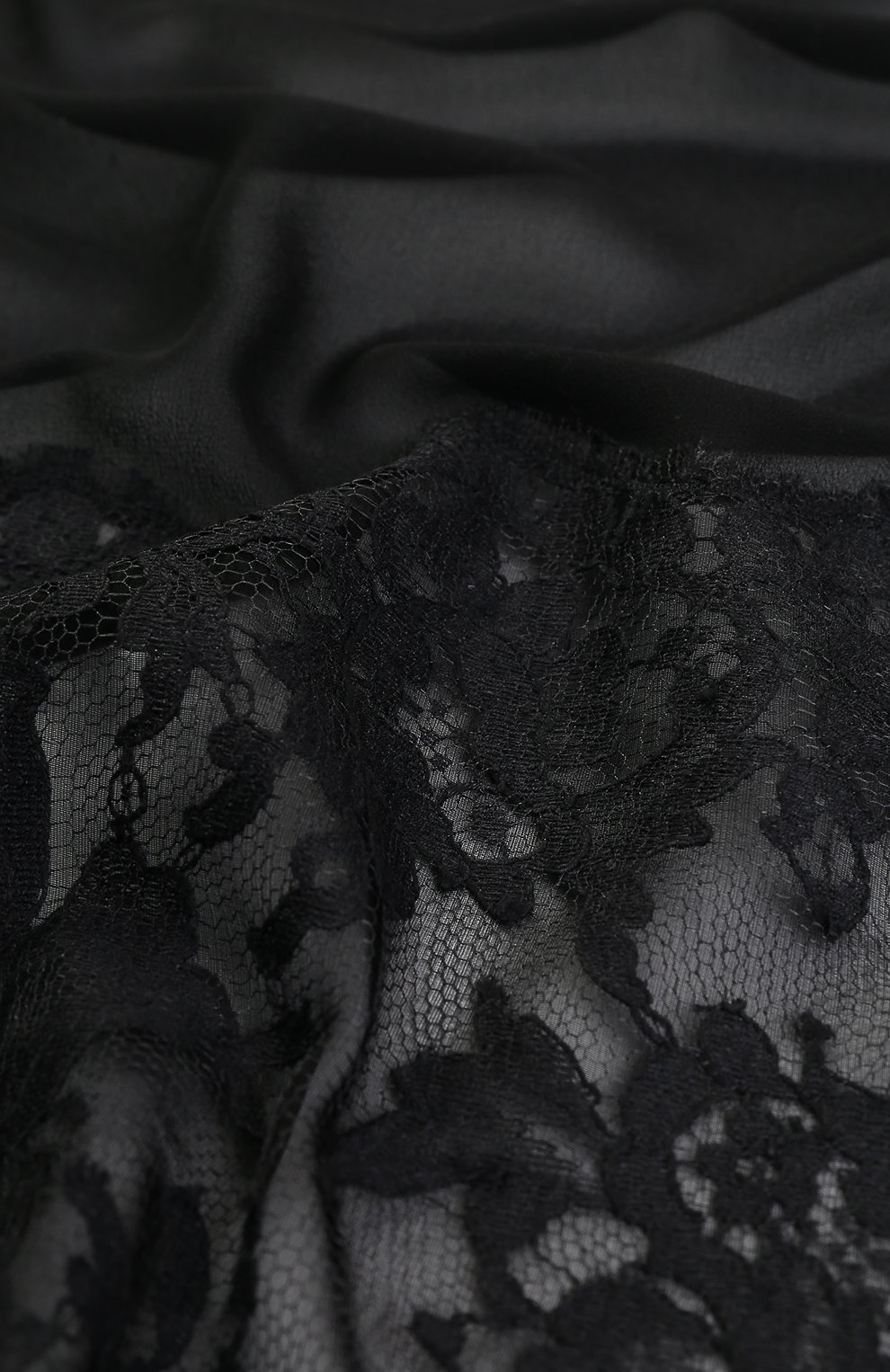 Женский черный платок с кружевной вставкой Dolce & Gabbana, арт. 0136/FS166A/G7JR0 купить в ЦУМ | Фото №2 Платок с кружевной вставкой Dolce & Gabbana черный | Фото №2