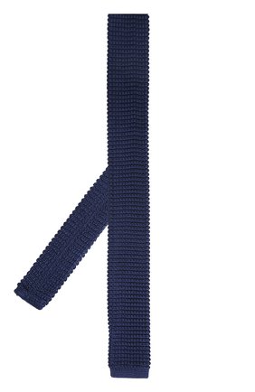 Мужской шелковый вязаный галстук LANVIN темно-синего цвета, арт. 1990/TIE | Фото 2 (Материал: Текстиль, Шелк; Принт: Без принта)