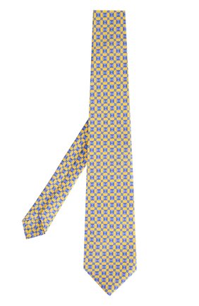 Мужской шелковый галстук с узором KITON желтого цвета, арт. KA/C02E15 | Фото 2 (Материал: Шелк, Текстиль; Статус проверки: Проверено; Принт: С принтом)