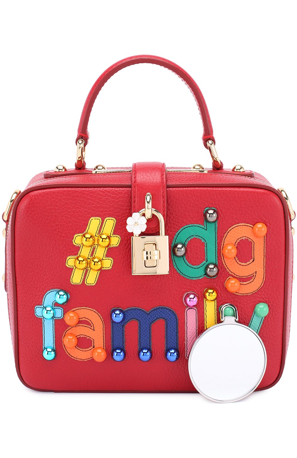 Женская сумка dolce soft с аппликацией dg family DOLCE & GABBANA красная цвета, арт. 0116/BB5953/AI201 купить в ЦУМ | Фото №5 Сумка Dolce Soft с аппликацией DG Family Dolce & Gabbana красная цвета | Фото №5