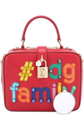 Женская сумка dolce soft с аппликацией dg family DOLCE & GABBANA красная цвета, арт. 0116/BB5953/AI201 купить в ЦУМ | Фото №5 Сумка Dolce Soft с аппликацией DG Family Dolce & Gabbana красная цвета | Фото №5