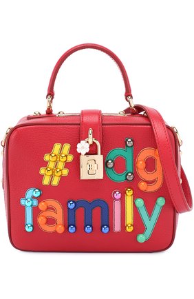 Женская сумка dolce soft с аппликацией dg family DOLCE & GABBANA красная цвета, арт. 0116/BB5953/AI201 купить в ЦУМ | Фото №7 Сумка Dolce Soft с аппликацией DG Family Dolce & Gabbana красная цвета | Фото №7