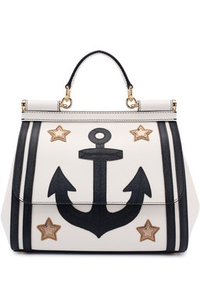 Женская сумка sicily medium с аппликацией DOLCE & GABBANA белая цвета, арт. 0116/BB6002/AI059 купить в ЦУМ | Фото №1 Сумка Sicily medium с аппликацией Dolce & Gabbana белая цвета | Фото №1