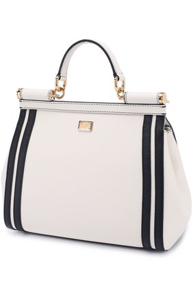 Женская сумка sicily medium с аппликацией DOLCE & GABBANA белая цвета, арт. 0116/BB6002/AI059 купить в ЦУМ | Фото №3 Сумка Sicily medium с аппликацией Dolce & Gabbana белая цвета | Фото №3