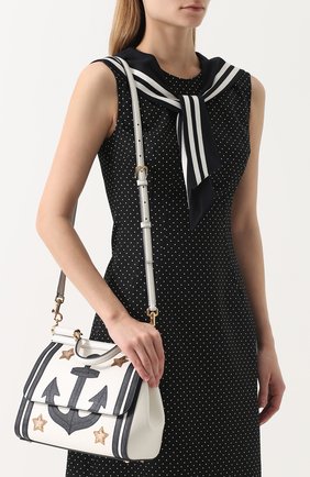 Женская сумка sicily medium с аппликацией DOLCE & GABBANA белая цвета, арт. 0116/BB6002/AI059 купить в ЦУМ | Фото №5 Сумка Sicily medium с аппликацией Dolce & Gabbana белая цвета | Фото №5