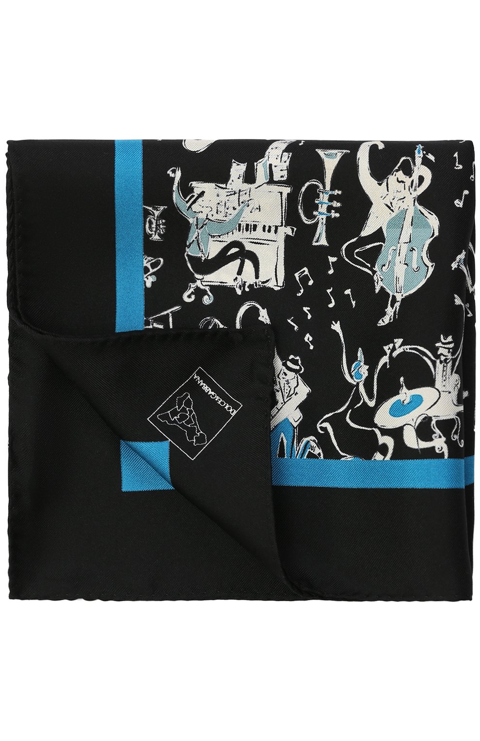 Мужской черный шелковый платок с принтом Dolce & Gabbana, арт. 0135/GR412E/G0WEJ купить в ЦУМ | Фото №2 Шелковый платок с принтом Dolce & Gabbana черный | Фото №2