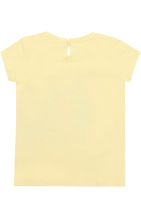 Детский футболка из эластичного хлопка с принтом и стразами MONNALISA желтого цвета, арт. 319612SK | Фото 2 (Рукава: Короткие; Материал внешний: Хлопок; Статус проверки: Проверено, Проверена категория)