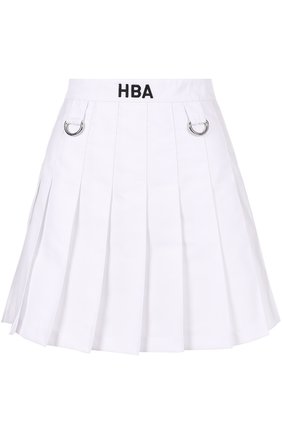 Женская белая мини-юбка в складку Hood by Air, арт. HBA-SS17D2-SK1B купить в ЦУМ | Фото №1 Мини-юбка в складку Hood by Air белая | Фото №1