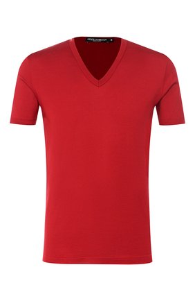 Мужская хлопковая футболка DOLCE & GABBANA красного цвета по цене 23650 руб., арт. 0101/G8HA0T/FU7EQ | Фото 1 Мужская хлопковая футболка DOLCE & GABBANA красного цвета, арт. 0101/G8HA0T/FU7EQ | Фото 1