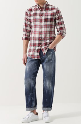 Мужские синие джинсы свободного кроя с потертостями 2 Men Jeans, арт. AMERICA/NL6PM купить в ЦУМ | Фото №1 Джинсы свободного кроя с потертостями 2 Men Jeans синие | Фото №1