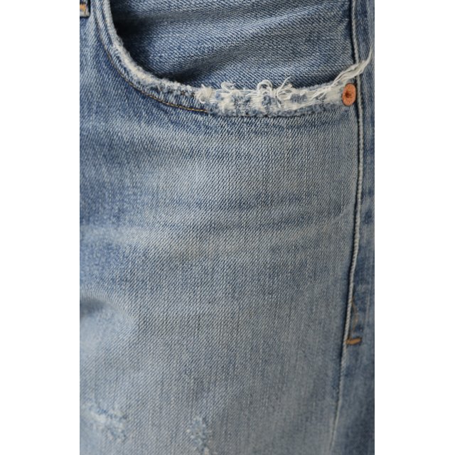 фото Укороченные джинсы прямого кроя с потертостями citizens of humanity