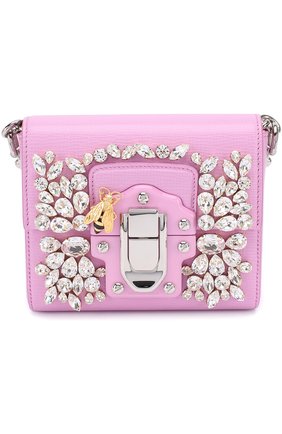 Сумка Lucia с отделкой стразами Dolce & Gabbana, розового цвета, арт. 0116/BB6288/AE745 в ЦУМ | Фото №1 Сумка Lucia с отделкой стразами Dolce & Gabbana розового цвета | Фото №1