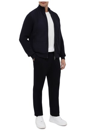 Мужской шерстяные брюки прямого кроя с поясом на резинке Z ZEGNA темно-синего цвета по цене 39950 руб., арт. V8475ZZTP60 | Фото 2 Мужской шерстяные брюки прямого кроя с поясом на резинке Z ZEGNA темно-синего цвета, арт. V8475ZZTP60 | Фото 2