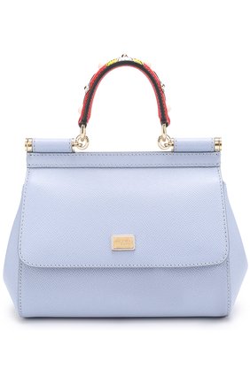 Женская сумка sicily small с декорированной ручкой DOLCE & GABBANA голубая цвета, арт. 0116/BB6003/AI352 купить в ЦУМ | Фото №1 Сумка Sicily small с декорированной ручкой Dolce & Gabbana голубая цвета | Фото №1