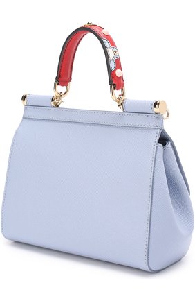 Женская сумка sicily small с декорированной ручкой DOLCE & GABBANA голубая цвета, арт. 0116/BB6003/AI352 купить в ЦУМ | Фото №3 Сумка Sicily small с декорированной ручкой Dolce & Gabbana голубая цвета | Фото №3