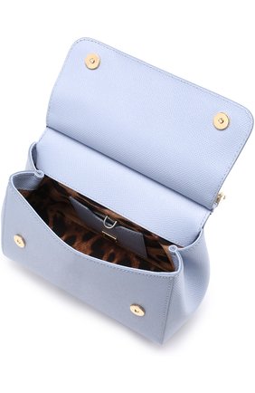 Женская сумка sicily small с декорированной ручкой DOLCE & GABBANA голубая цвета, арт. 0116/BB6003/AI352 купить в ЦУМ | Фото №4 Сумка Sicily small с декорированной ручкой Dolce & Gabbana голубая цвета | Фото №4