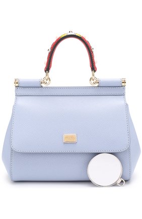 Женская сумка sicily small с декорированной ручкой DOLCE & GABBANA голубая цвета, арт. 0116/BB6003/AI352 купить в ЦУМ | Фото №6 Сумка Sicily small с декорированной ручкой Dolce & Gabbana голубая цвета | Фото №6