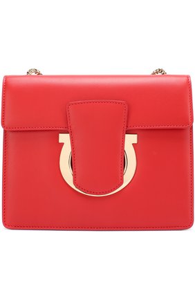 Женская красная клатч gancio на цепочке Salvatore Ferragamo, арт. 677209 купить в ЦУМ | Фото №1 Клатч Gancio на цепочке Salvatore Ferragamo красная | Фото №1
