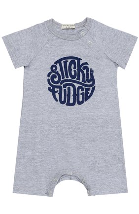 Детское хлопковый песочник с принтом STICKY-FUDGE темно-серого цвета по цене 2875 руб., арт. CLEM | Фото 1 Детское хлопковый песочник с принтом STICKY-FUDGE темно-серого цвета, арт. CLEM | Фото 1