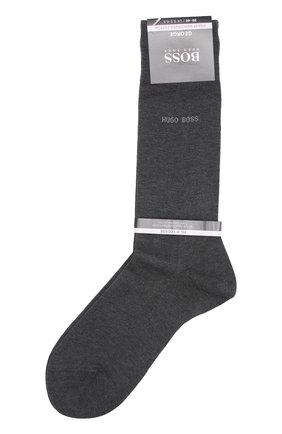 Мужские хлопковые носки BOSS серого цвета, арт. 50272194 | Фото 1 (Материал внешний: Хлопок; Кросс-КТ: бельё)