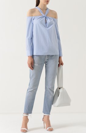 Женская голубая блуза в полоску с открытыми плечами Rag&Bone, арт. W274A363W купить в ЦУМ | Фото №1 Женская блуза в полоску с открытыми плечами Rag&Bone, цвет голубой, арт. W274A363W в ЦУМ | Фото №1