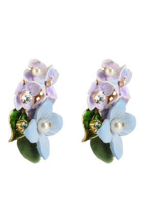 Женские золотые серьги-клипсы с цветочным декором и кристаллами swarovski Dolce & Gabbana, арт. 0136/WEJ6F4/W1111 купить в ЦУМ | Фото №2 Серьги-клипсы с цветочным декором и кристаллами Swarovski Dolce & Gabbana золотые | Фото №2