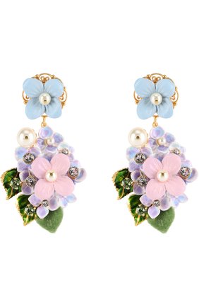 Женские золотые серьги-клипсы с цветочным декором и кристаллами swarovski Dolce & Gabbana, арт. 0136/WEJ6F5/W1111 купить в ЦУМ | Фото №1 Серьги-клипсы с цветочным декором и кристаллами Swarovski Dolce & Gabbana золотые | Фото №1