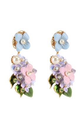 Женские золотые серьги-клипсы с цветочным декором и кристаллами swarovski Dolce & Gabbana, арт. 0136/WEJ6F5/W1111 купить в ЦУМ | Фото №2 Серьги-клипсы с цветочным декором и кристаллами Swarovski Dolce & Gabbana золотые | Фото №2